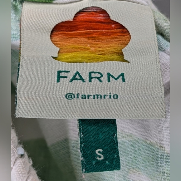 Farm Rio • Monstera Maxi Dress in White/Kelly Green READ - Picture 6 of 7